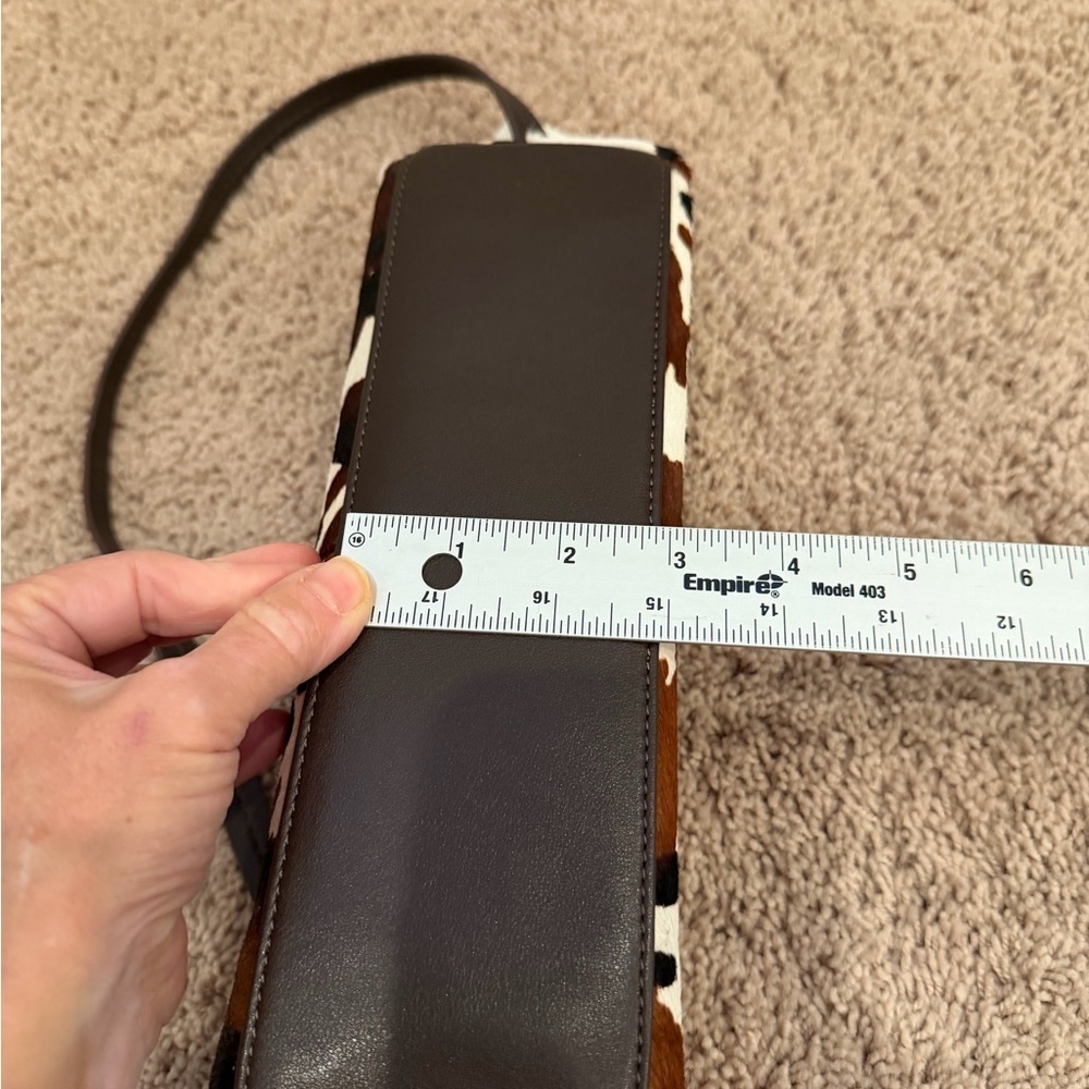 NWT new Anthropologie dolce vita Savaii Shoulder Bag brown Calf Hair Cow Print - Picture 15 of 16